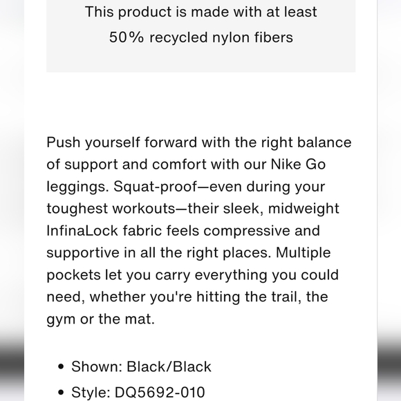 Nike Go Legging - Mid Rise - ⅞ length - black - Picture 9 of 16